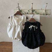 MUSE☆新生児服 ベビー リボン付き 気品あふれるロンパース 女の子ベビー つなぎ 三角カバーオール