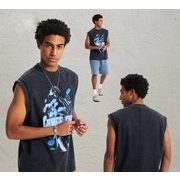 メンズ ビンテージ風 プリント/無地 タンクトップ 男女兼用 ノースリーブ トップス 春夏 2025新作★