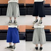 2025春夏子供服 シンプル ショートパンツ 韓国風 ボトムス パンツ 男女兼用 3色展開[90~150cm]