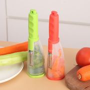 ストレージピーラー おしゃれピーラー ゴミ箱付き多機能フルーツ野菜ピーラー ランダムカラー