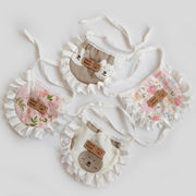 ペット用よだれかけ スタイ 熊 くま お花 首飾り ハーネス アクセサリー 小型犬用 猫用 ペット用 装飾