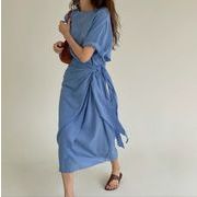 2025年夏新作 ワンピース ロング丈ワンピース 半袖 気質 レトロ