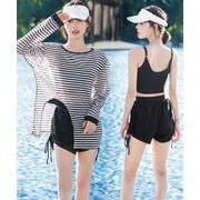 【日本倉庫即納】 レディース水着三点セット 体型カバー水着