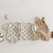 XIU☆ベビーカートゥーンロンパース 2025年 0~2歳 夏の総柄ジャンプスーツ 新生児お出かけ服