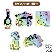 【5種セット】 ウォレスとグルミット ホログラムステッカー 犬 イギリス キャラクター グッズ WGTSET04