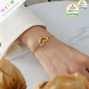 ハート ステンレス ブレスレット ネックレス 18kコーティング アクセサリー レディースファッション