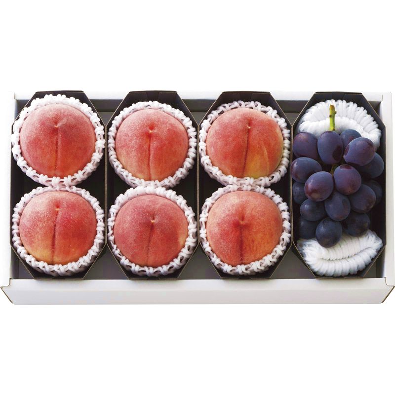桃と黒ぶどう 2567061【直送品】 送料無料（※出荷は6月下旬～）