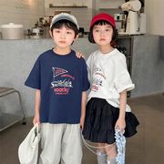 MXW☆2025夏限定 ヨット柄丸首Tシャツ カジュアルスタイル