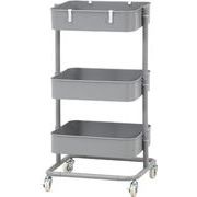 高さが調整できるワゴン マルシェ グレー 45067