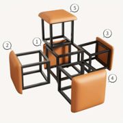 組み合わせ可能なスツール 省スペース