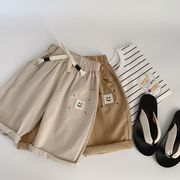 2025春夏子供服 シンプル ショートパンツ 韓国風 キッズ服 ボトムス カーゴパンツ 2色展開[90~140cm]