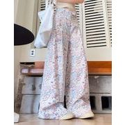 ボトムス ズボン パンツ ワイドパンツ　ハイウェスト プリント