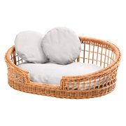 ラタンペットベッド 犬/猫/ペット寝具/ベッド/小動物
