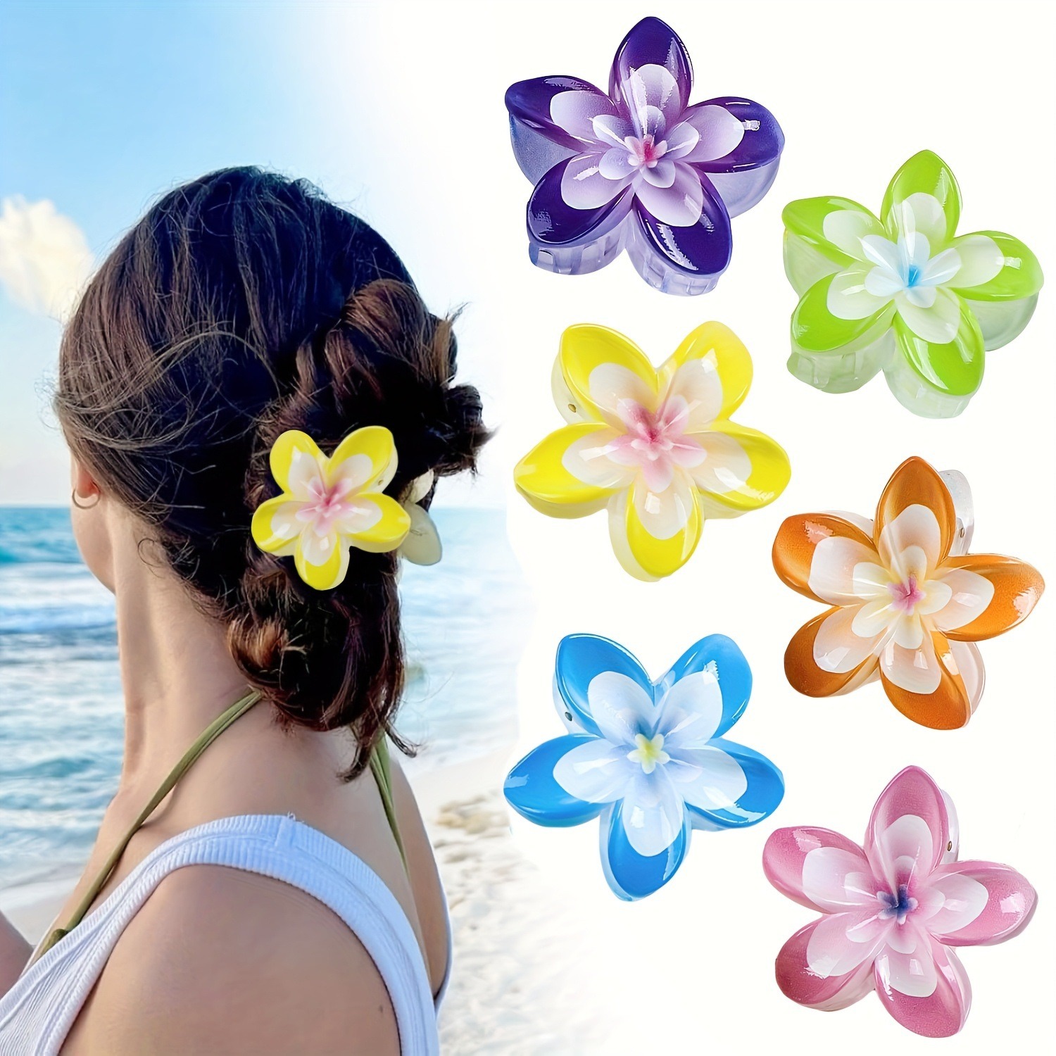 プルメリア ヘアクリップ バンスクリップ 花 ヘアピン