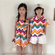 2025夏新作 韓国風子供服 キッズ服 半袖 トップス+ズボン 男女兼用 カジュアル 80-150cm 2点セット