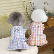 犬服 猫服 ペット服 ワンピース ワンちゃん用 ペット用品 ペット雑貨 チェック柄 可愛い