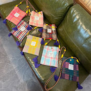 サコッシュ サコッシュ　可愛い　韓国ファッション　春夏　ミニーバッグ　デザイン　チェック柄