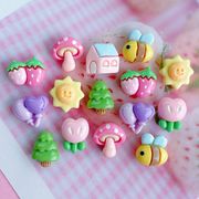 きのこ いちご 蜂 おうち 太陽 チューリップ 気球 はちみつ 樹脂パーツ デコパーツ DIYパーツ 手芸