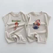 BAIS☆赤ちゃん用夏服 男女兼用半袖ロンパース カートゥーンデザイン