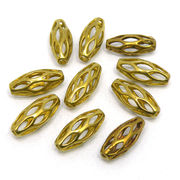 【在庫限り】 メタル合金パーツ 約18x8x8mm ゴールドカラー 《10個》 金具