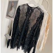 Tシャツ 長袖 レース メッシュ ゆったり