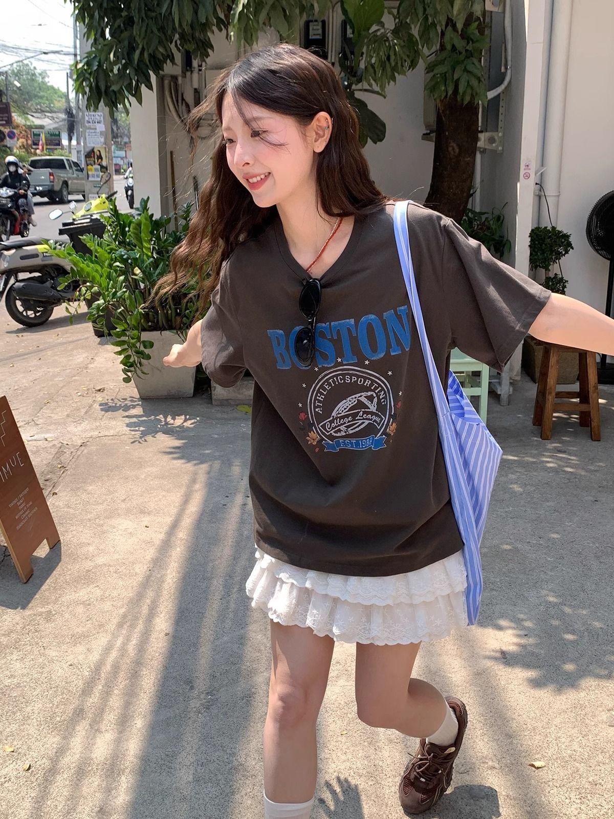 2025年INS 夏新作 おしゃれ 気質 カジュアル系 韓国風 Tシャツ | 卸売 