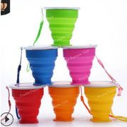 ポータブルスポーツウォーターボトル屋外シリコン折りたたみウォーターカップ