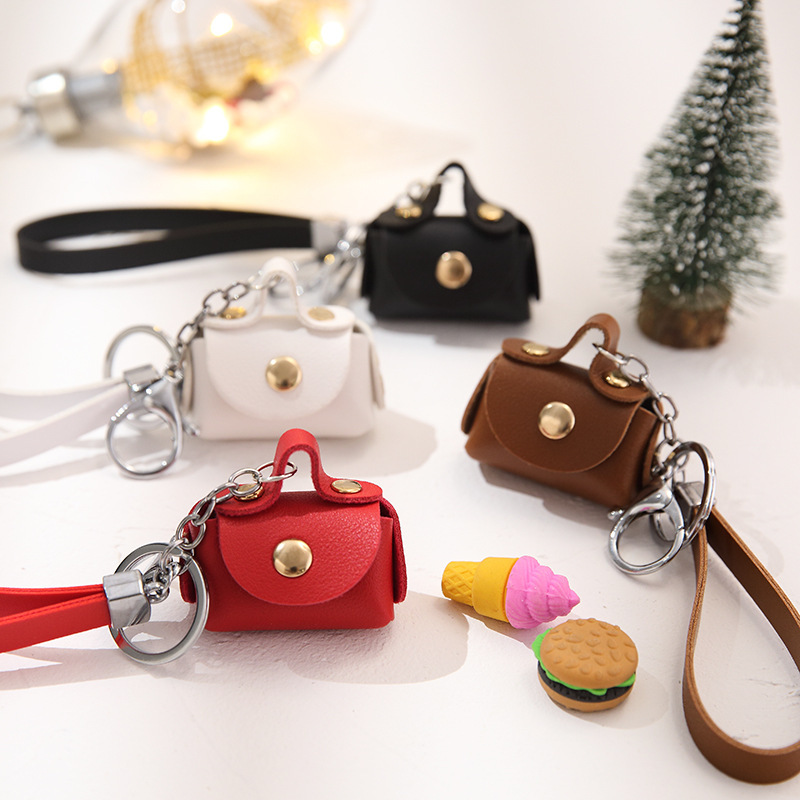 バッグチャーム 革 アクセサリー ストラップ PUレザー ミニBAG