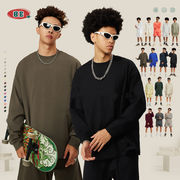 秋新作 tシャツ トップス メンズ レディース 長袖 Tシャツ コットン シンプル ビッグシルエット