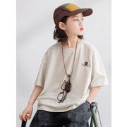 2025夏新作  夏服  韓国風子供服 キッズ服 トップス Tシャツ 男女兼用 カジュアル 120-170cm
