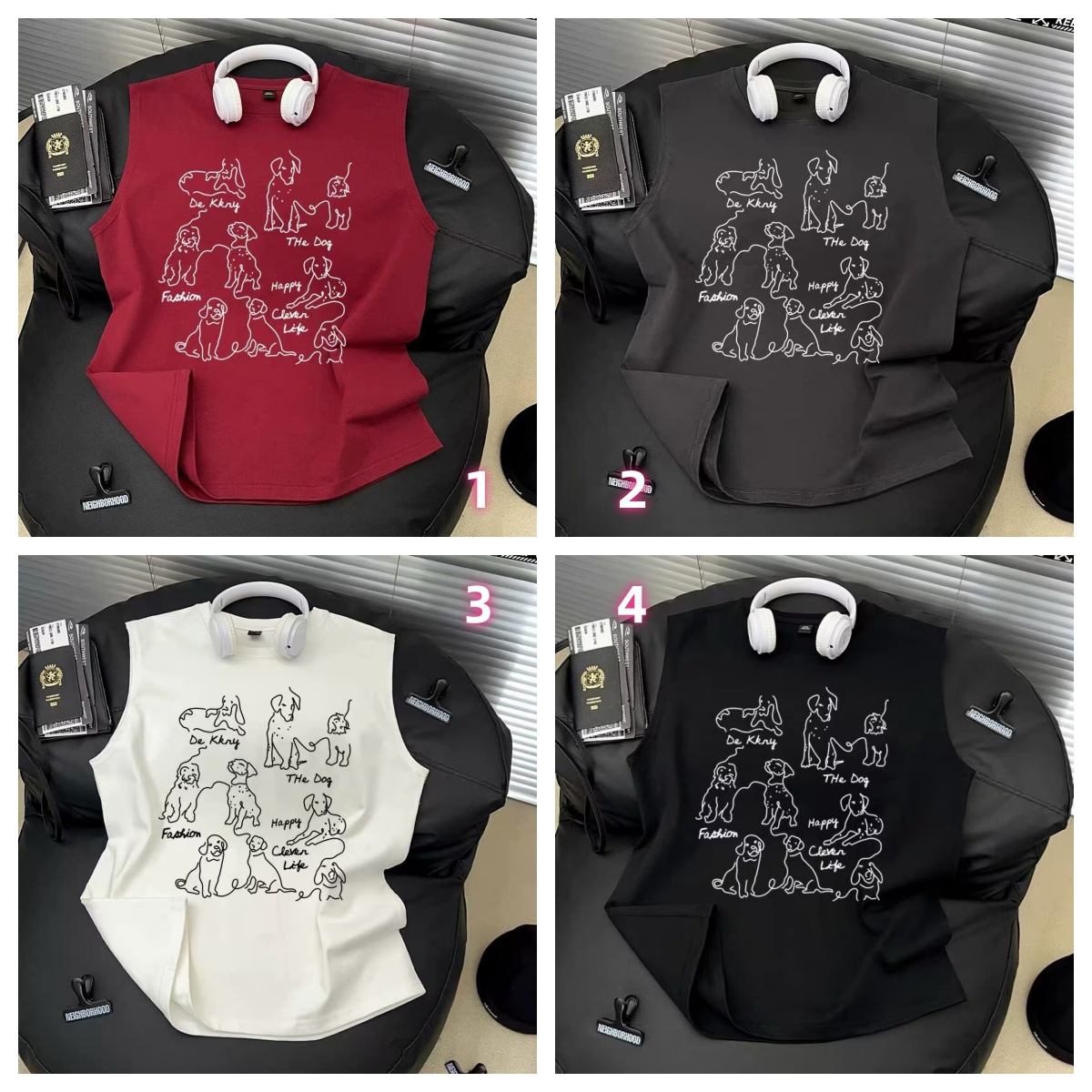 2025春夏新作 メンズ 男 カジュアル 袖なし 丸首 プリント トップス Tシャツ インナー タンクトップ