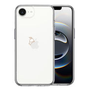iPhone16e 側面ソフト 背面ハード ハイブリッド クリア ケース うさぴょん うさぎ appleが愛しい