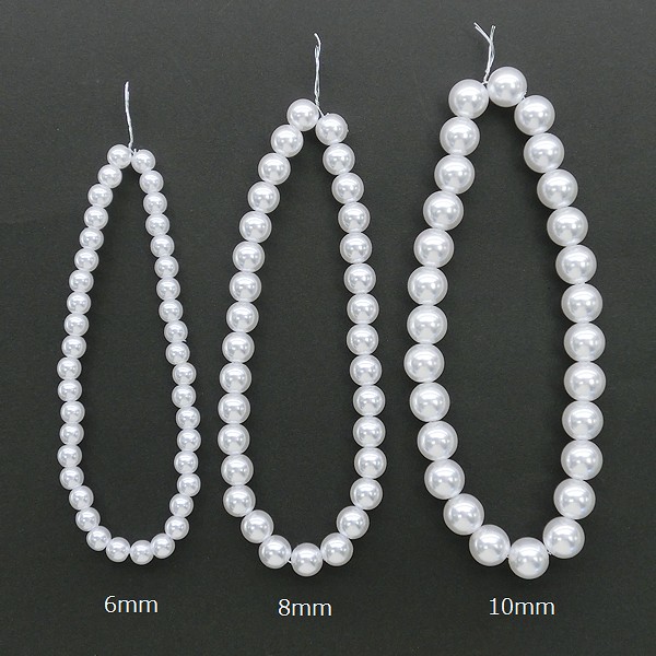 ☆1本価格☆L&A Pearl☆樹脂パール☆定番両穴パール☆ホワイト