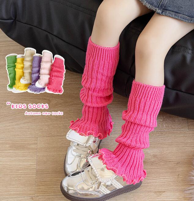 少女用　新入荷★キッズ靴下★ルームソックス★ニットレッグウォーマー