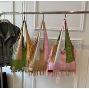 ショルダーバッグ ニットバッグ トートバッグ ファブリック 大容量