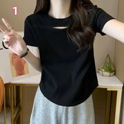 2025春夏新作 レディース 女 半袖 無地  Tシャツ トップス インナー