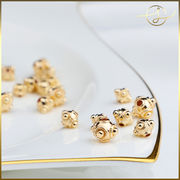 金属ビーズ でっぱり スペーサー メタルビーズ  チャーム ロンデル 14Kメッキ DIYパーツ 手芸 基礎金具