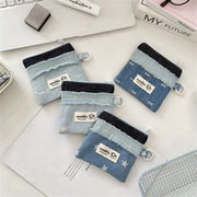 収納ポーチ　デニム 多機能　収納ポーチ　小物収納　韓国ファッション　カードケース　カード収納