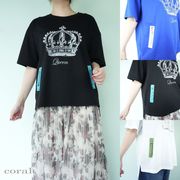 【2025夏新作】王冠を纏う 私だけのスタイル サイドジッパーで魅せる 大人の遊び心Tシャツ