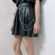 ダブルレイヤーパンツチェーン ウエストチェーン男女兼用 バタフライメープルリーフクロスパンツチェーン