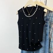 2025年INS 秋新作 　韓国風    気質   おしゃれ 重厚手ストーン  ニット レディース タンクトップ