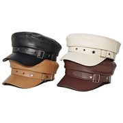 ベレー帽 パンクファッション スタッズ PU フェイクレザー レディース