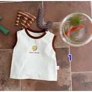 2025春夏新作 韓国風子供服  ベビー 袖なし デニム トップス  タンクトップ  子ども服 セット