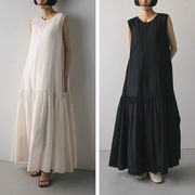 ワンピース レディース 夏新作 ロングワンピ ノースリーブ マキシ丈ワンピ 体型カバー 大人カジュアル