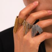 フリンジオープンリング ゴールドメッキ 軽奢華 ステンレス 色落ちなし 女性用 軽量 アレルギーフリー