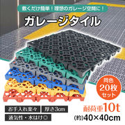 ガレージタイル 同色 20枚 セット フロアタイル 厚さ3cm 40cm 頑丈 耐荷重10t 倉庫