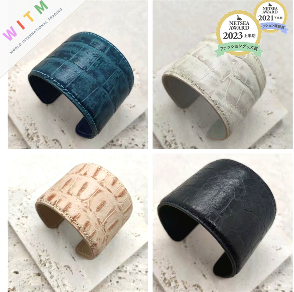 本革 ブレスレット 腕飾り 腕輪 バングル アクセサリー 個性 レディースファッション 開口腕輪