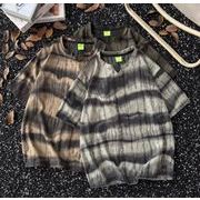 Tシャツ  半袖 ブラウス 絞り染 クルーネック メンズトップス