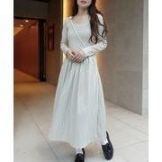 異素材ドッキングワンピース　秋　冬　AW　大人　切替　きれいめ　春　シンプル　OP