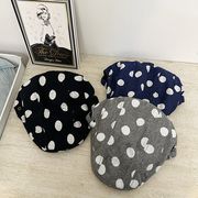 ドット柄ハンチング　帽子　レディース　韓国ファッション